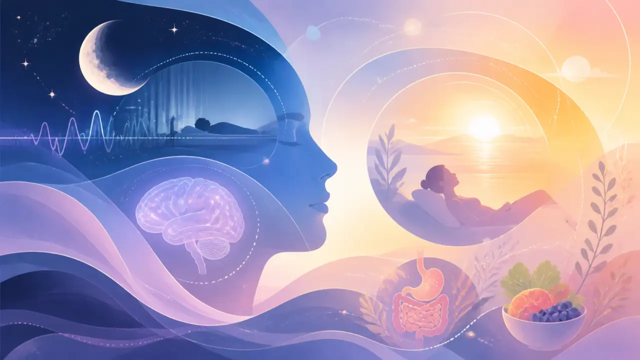 Illustration abstraite d'une récupération douce entre sommeil et sieste